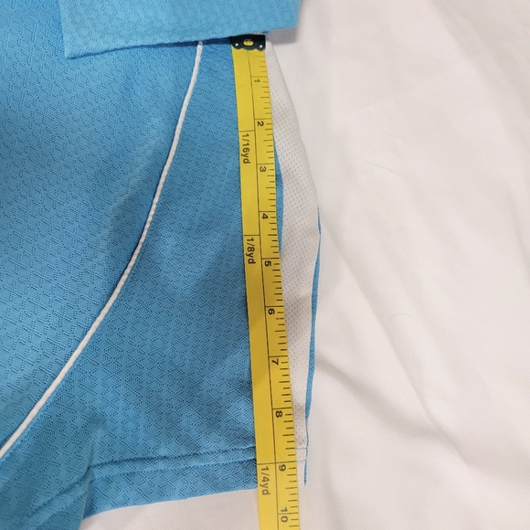 Adidas Clima Cool Womens Golf Polo Shirt On Size Medium Blue And White - Picture 9 of 9